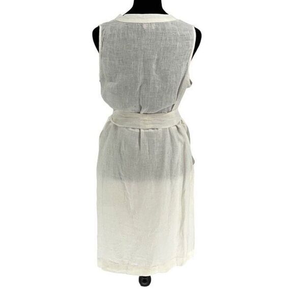 Faherty Womens‎ Bria Sleeveless Lace Trim Linen Belted Dress Cream Size Small - Picture 7 of 14